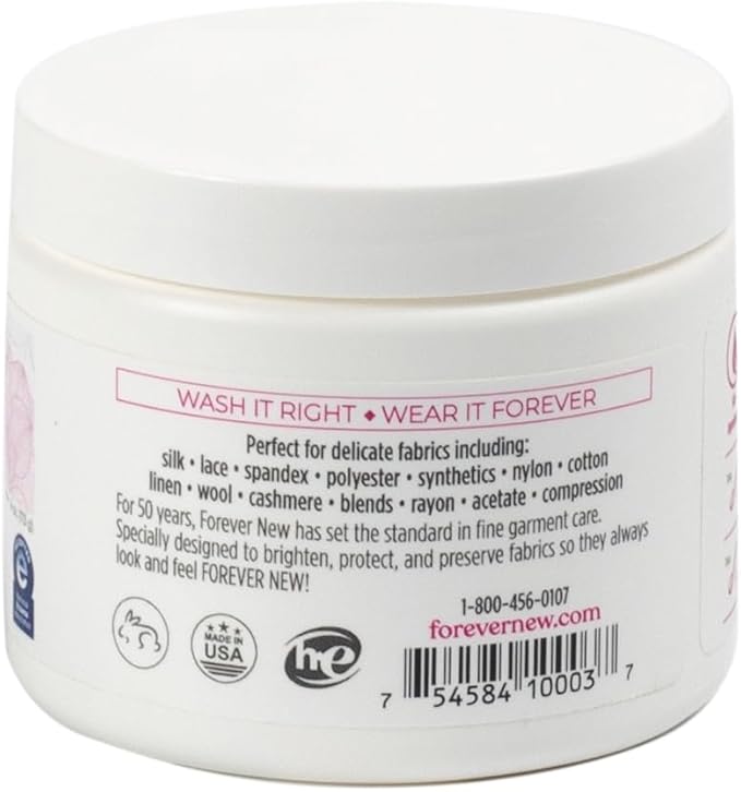 FOREVER NEW Granular Laundry Detergent – Nontoxic Powder Laundry Detergent, Safe for Colors & Sensitive Skin - Essential Laundry Supplies, Delicate Fabric Care Wash (Unscented, 4 oz)