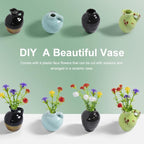 rhinocats Mini Vase Magnets for Fridge, Cute Magnetic Ceramic Vases for Refrigerator Kitchen Locker Office (4 Pack)
