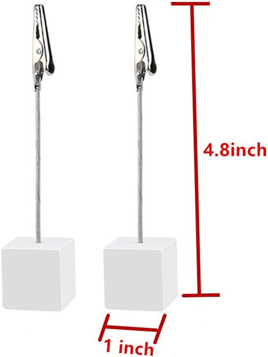 10pcs Table Number Holder Name Place Card Holder Memo Clip Holder Stand Note Holder Pictures Card Paper Menu Clip (Pure White)