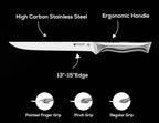 BRODARK Boning Knife - 7" Deboning Knife for Meat Cutting - High Carbon Stainless Steel, One Piece Design Fillet Knives - NSF Certified, Shark Series