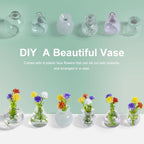 rhinocats Mini Vase Fridge Magnets, Locker Magnets,Cute Decorative Glass Magnetic Vases for Refrigerator Kitchen Office (6 Pack)
