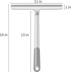 WONDAY Shower Squeegee for Glass Doors Tile and Walls 2 Pack Squiggy Bathroom Windows with 360° Rotation Rubber Blade (Grey-2 Pack)
