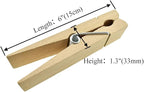 HAHIYO Wooden Clothes Pins Clothespins Extra Large Do NOT Fall Apart 6 inches Length 3 Pack Sturdy Strong Springs No Rust No Discoloration for Laundry Bathroom DIY Craft Photos Food Opened Bags