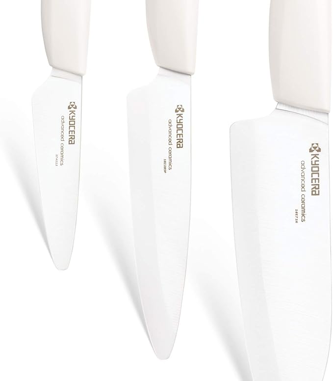 Kyocera Advanced Ceramic Revolution Series 3-inch Paring Knife, White Handle, White Blade
