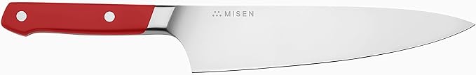 Misen 8" Chef Knife – High Carbon Japanese AUS-10 Stainless Steel – Hybrid German & Japanese Blade – Precision Kitchen Knife for Professionals & Home Cooks – Ultimate Cutting Performance - Red