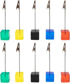 10pcs Table Number Holder Name Place Card Holder Memo Clip Holder Stand Note Holder Pictures Card Paper Menu Clip (Colorful)