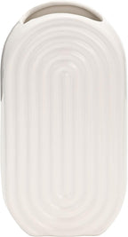 Sagebrook Home Modern Boho Ceramic Stoneware Vase - Textured Decorative Flower Vase for Home, Office, Bedroom, or Living Room - 9" White