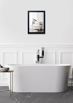 Kids Bathroom Wall Art Framed Black and White Animal Wall Art Cute Penguins in Bathtub Wall Decor Funny Farmhouse Print Pictures Painting for Bathroom