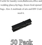 HAHIYO Black Wooden Clothes Pins Clothespins Small Do NOT Fall Apart 1.38 inches Length 50 Pack Sturdy Strong Springs No Rust No Discoloration for Laundry Bathroom DIY Craft Photos Food Opened Bags