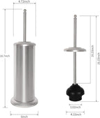 DOWRY Anti-Hand Off Toilet Plunger with Holder for Bathroom,Powerful Efficient Force Suction Cup,Heavy Duty, Deep Cleaning, Nickel