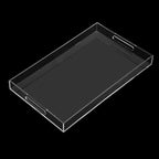 Clear Sturdy Acrylic Serving Tray with Handles-12x20Inch-Serving Coffee,Appetizer,Breakfast,Butler-Kitchen Countertop Makeup Drawer Organizer-Vanity Table Ottoman Tray-Decorative Tray