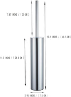 Freestanding Luxury Toilet Brush 304 Stainless Steel Toilet Brush and Holder 19-Inches Tall Round Rust Resistant Anti-Odor and Easy to Clean with Polished Chrome Finished