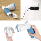 Electric Spin Scrubber, IEZFIX Electric Cleaning Brush Bathroom Shower Scrubbing Cleaner Brush Power Scrubber Cordless with 4 Replaceable Brush Heads for Bathtub, Tile, Floor, Toilet, Kitchen - Blue