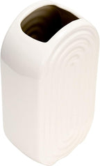 Sagebrook Home Modern Boho Ceramic Stoneware Vase - Textured Decorative Flower Vase for Home, Office, Bedroom, or Living Room - 9" White