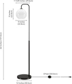 Harrison Arc Floor Lamp with Glass Shade in Blackened Bronze/White Milk