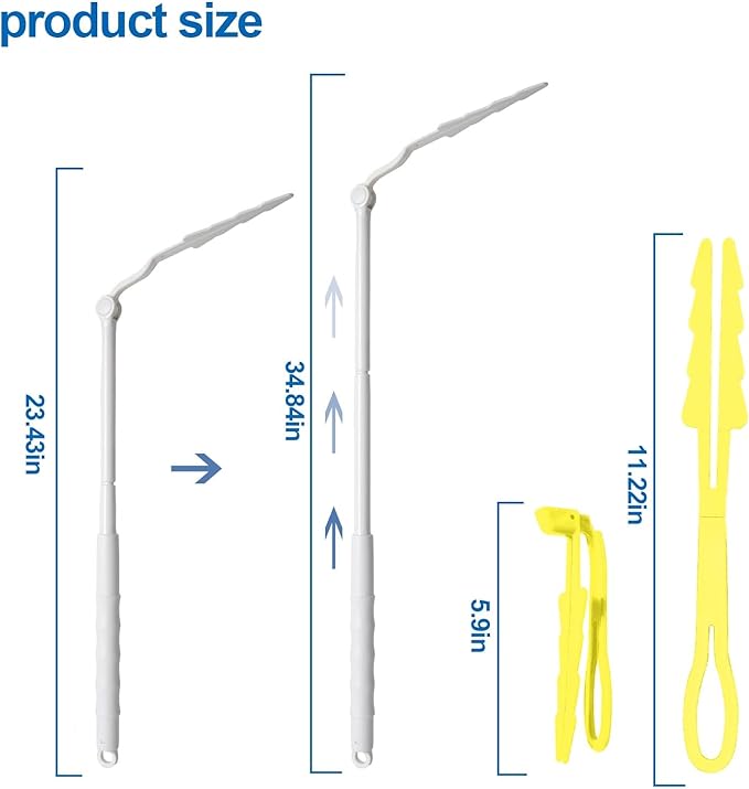 Replacement Handles Compatible with Swiffer Duster Refill, Swiffer Duster Extended Handle,Foldable & Extendable Dust Handle Only(White 5pcs)