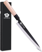 WILDMOK Sashimi Knife 10 Inch - Perfect Yanagiba Knife For Cutting Sushi, Fish Filleting & Slicing - German Steel Blade & Traditional Wooden Handle