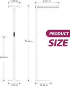 EMITEVER LED Floor Lamp, 100W Spectrum Eye Care Standing Lamp, 77'' Dimmable Motion Sensing & Daylight Sensing Reading Lamp for Study, Living Room, Conference, Office, 4000K Natural Daylight, White