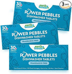Earth Breeze Power Pebbles Dishwasher Tablets, Tough on Grease, Gentle on Dishes, Fragrance Free Dish Detergent & Dishwasher Cleaner, Kitchen Cleaning Supplies for Sparkling Results, 90 Tabs (3-Pack)