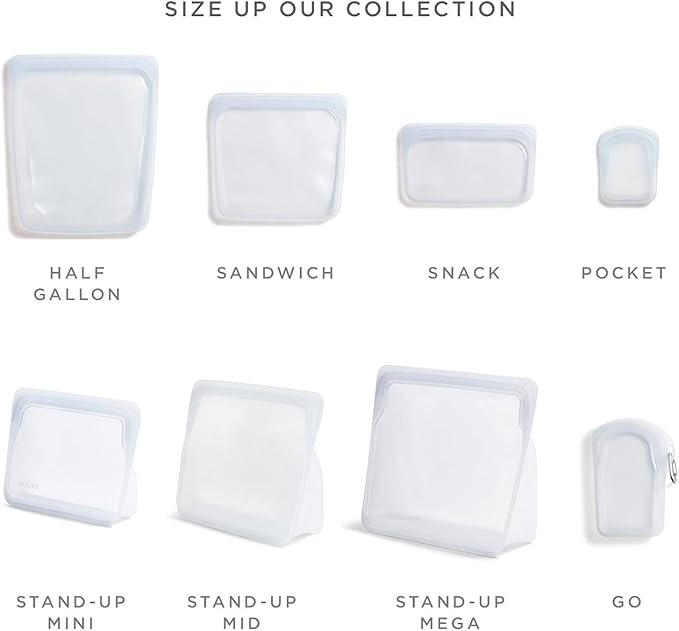 Stasher Premium Silicone Reusable Food Storage Half Gallon Bag, Lavender, Microwave, Sous Vide, Dishwasher, Oven and Freezer Safe, BPA Free, Leak-free, Eco-friendly, 64 Oz
