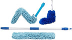 Extendable Duster - Microfiber Duster Kit: Ceiling, Fans, Baseboards, Cob Webs, Telescoping, Reusable & Washable, Feather & Chenille Dusters, 6ft. Adjustable Handle