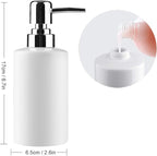 FE Soap Dispenser, 300ml/10oz Ceramic Liquid Soap Pump Dispenser, Refillable Dish Soap Dispenser for Kitchen Bathroom Washroom (White)