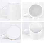 Sublimation Blank Ceramic Coffee Mugs Set of 6 Pcs White Mugs 11 oz Porcelain Espresso Cups Sublimation Mugs Blank DIY for Coffee Soup Tea Milk Latte Hot Cocoa etc