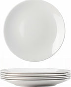 Amazon 6-Piece 8.5" White Dinner Plates Lightweight Round Plates, Simply Dessert Plate, Triple Layer Glass and Chip Resistant, for Microwave and Dishwasher Safe Scratch Resistant, Winter Frost White