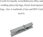 HAHIYO Silver Wooden Clothes Pins Clothespins Mini Do NOT Fall Apart 1 inches Length 80 Pack Sturdy Strong Springs No Rust No Discoloration for Laundry Bathroom DIY Craft Photos Food Opened Bags