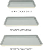 Sur La Table Kitchen Essentials Bake Sale 3-Piece Cookie Sheet Set – Nonstick Carbon Steel Baking Pans (13, 15, 18 Inch) – Grey Easy-Clean Oven Trays for Cookies, Roasting & More