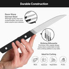 Misen Steak Knives Set of 4 - Precision Serrated Blades for Effortless Dining - German Stainless Steel - Superior Cuts with Four Steak Knives - Comfortable, Sleek Handles - White