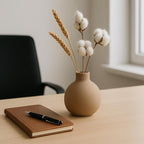 Ceramic Vase Set of 3, Modern Minimalist Farmhouse Style Home Decor Vases, Ideal for Pampas Grass & Dried Flowers, Perfect for Kitchen, Bedroom, Living Room & Dining Table Centerpiece(Brown)