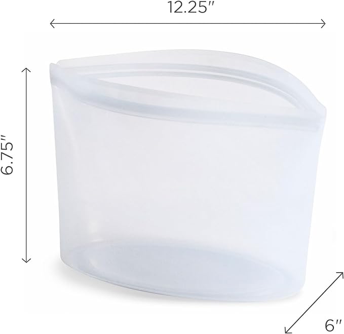 Stasher Premium Silicone Reusable Food Storage Bowl, Clear, Microwave, Sous Vide, Dishwasher, Oven and Freezer Safe, BPA Free, Leak-free, Eco-friendly, 8-Cup Bowl