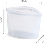 Stasher Premium Silicone Reusable Food Storage Bowl, Clear, Microwave, Sous Vide, Dishwasher, Oven and Freezer Safe, BPA Free, Leak-free, Eco-friendly, 8-Cup Bowl
