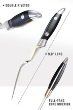 Dalstrong Carving Knife & Meat Fork Set - Gladiator Series Elite - 8" Honing Rod - Forged HC German Steel - 9 inch Carving Knife & Sheath - Hollow Ground Carving Set - Matching Fork - NSF Certified