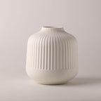 White Ceramic Vase for Flowers, 6 Inch Flower Vases Home Decor, Boho Vases for Pampas Grass,Vase for Centerpieces Living Room Table Entryway Shelf