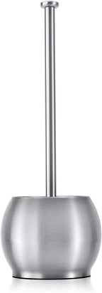 ToiletTree Products Stainless Steel Plunger - Heavy Duty Toilet Bowl Plunger with Holder for Bathroom Essentials and House Cleaning Tools - Stainless Steel, 6.5” x 6.5” x 18.5”