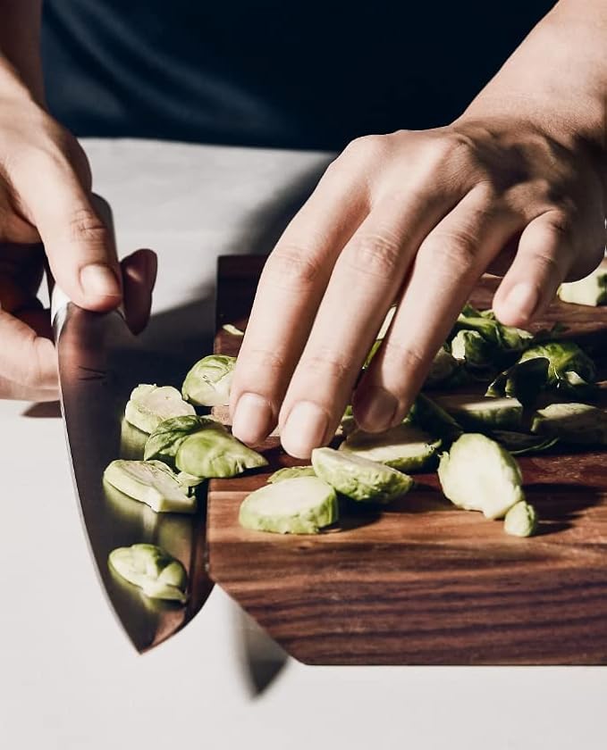 Material, Knife Trio, Carbon Stainless Steel Japanese Chef's Knife for Chopping and Cutting, Razor-Sharp Strong Blade, Almost Black, Material Kitchen