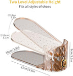 Shoe Slots Organizer, Adjustable 15 Pack Shoe Stacker for Closet Storage, Clear Double Layer Space Saver, Durable and Stackable Shoe Holder for Sneakers Heels and Flat