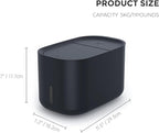 Zuutii Rice Storage Container,Food Container, Dry Food Storage, Pet Food Dispenser, 11lbs/6.9Qt Large Storage Bin with Lid,Silicone Ring & Moisture Proof, for Grain Cereal Soybean Corn, Dark Gray