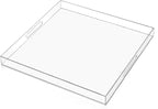 22×22 inches Oversized Clear Acrylic Ottoman Tray Extra Large Decorative Tray Spill-Proof Serving Trays with Handles King-Size Safe Edge Organizer for Coffee Table Countertop Breakfast