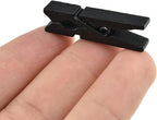 HAHIYO Black Wooden Clothes Pins Clothespins Small Do NOT Fall Apart 1.38 inches Length 50 Pack Sturdy Strong Springs No Rust No Discoloration for Laundry Bathroom DIY Craft Photos Food Opened Bags