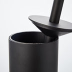 Freestanding Luxury Toilet Brush 304 Stainless Steel Toilet Brush and Holder 19-Inches Tall Round Rust Resistant Anti-Odor and Easy to Clean with Matte Black Finished