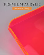 Neon Pink Acrylic Tray 15x10.2 Inches - Bold and Bright Serving Tray for Kitchen, Parties, and Home Organization - Durable and Stylish