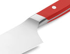 Misen Japanese Santoku Chef Knife - 7.5 Inch High Carbon Stainless Steel - Classic Japanese Knife Design for Cutting, Slicing, and Chopping - Razor Sharp Japanese Style Kitchen Knife, Red