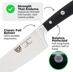 DALSTRONG Chef Knife - 8 inch Blade - Gladiator Series ELITE - Forged HC German Steel Chef's Knife - Razor Sharp Kitchen Knife - Professional Full Tang Knife - Black G10 Handle - Sheath -NSF Certified