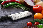Dalstrong Santoku Knife - 5 inch - Gladiator Series Elite - Forged German High Carbon Steel - Black G10 Handle Kitchen Knife - Asian Vegetable Cooking Knife - Sheath Included - NSF Certified
