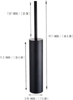 Freestanding Luxury Toilet Brush 304 Stainless Steel Toilet Brush and Holder 19-Inches Tall Round Rust Resistant Anti-Odor and Easy to Clean with Matte Black Finished