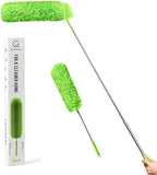 Extendable Microfiber Feather Duster, Feather Dusters for Cleaning, Ceiling Fan Dust and Cobweb Cleaner - Electrostatic Bendable Head - up to 100 Inch