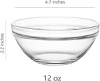 Sweejar 4.5 inch Small Glass Bowls Set, 12 oz Prep Bowls for Cooking, Small Bowls for Kitchen, Dessert Bowls for Ice Cream, 9 pack